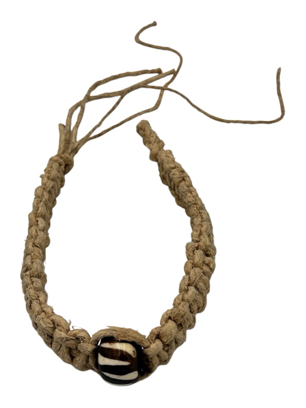 15.5” Handmade Thick Hemp 6.5” Adjustable Necklace W/ Pendant